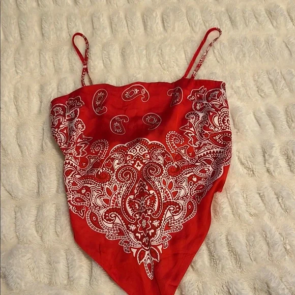 Red Bandana Print Top - Picture 1 of 3